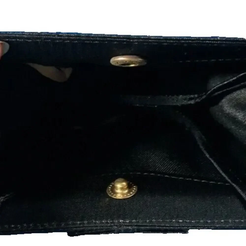 VTG Black Evening Purse W/Straps Snap Closure Bow Front 6.5